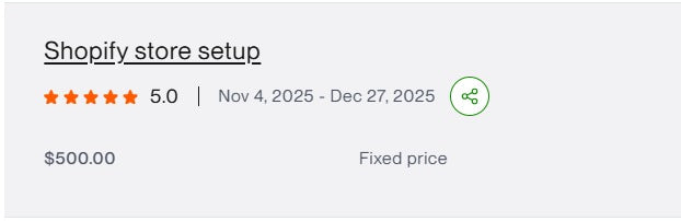 Client feedback screenshot